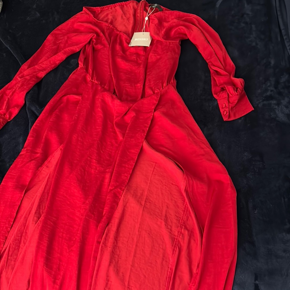 Double Split -Red Maxi Dress - Missguided -New - US Size 12